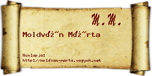 Moldván Márta névjegykártya