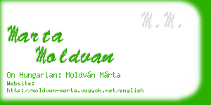 marta moldvan business card